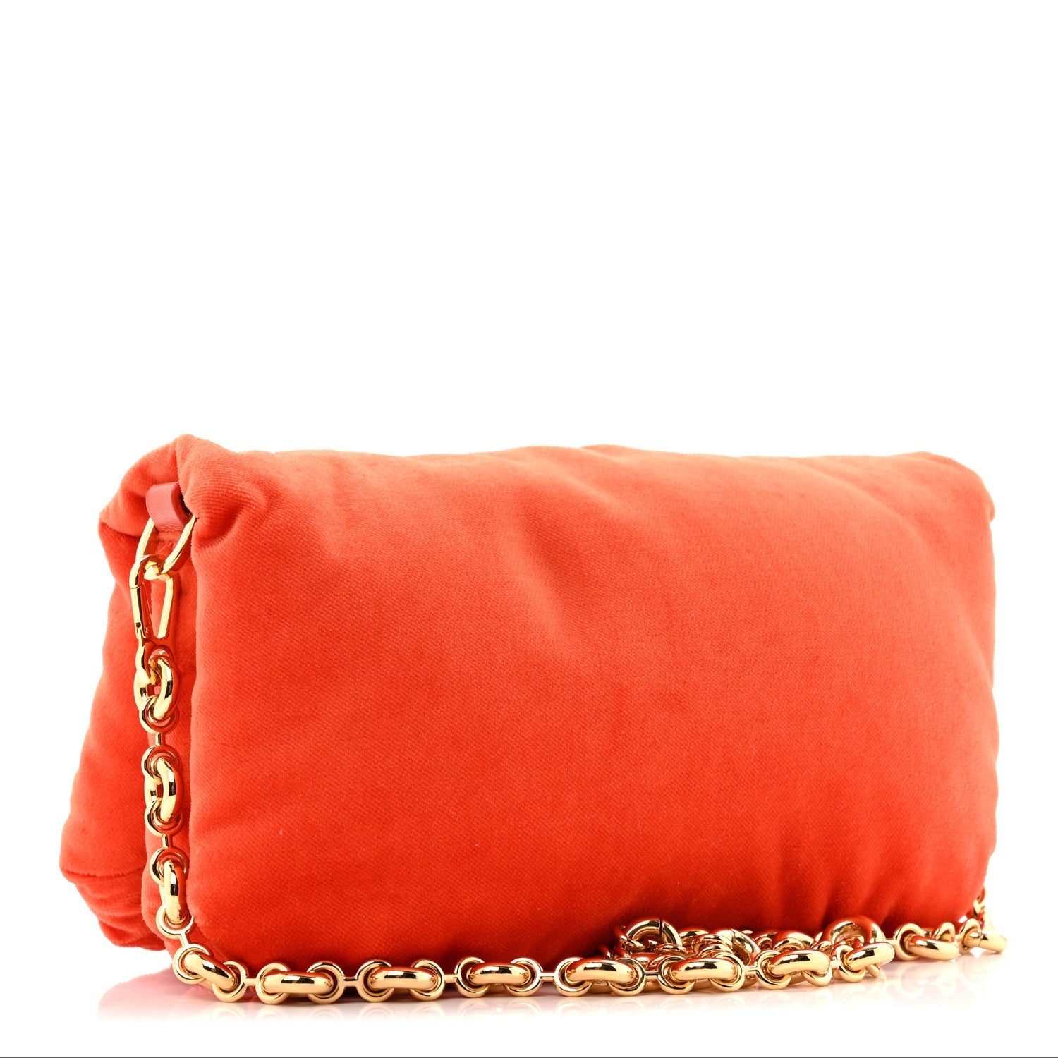 Velvet Mini Goya Puffer Bag Orange