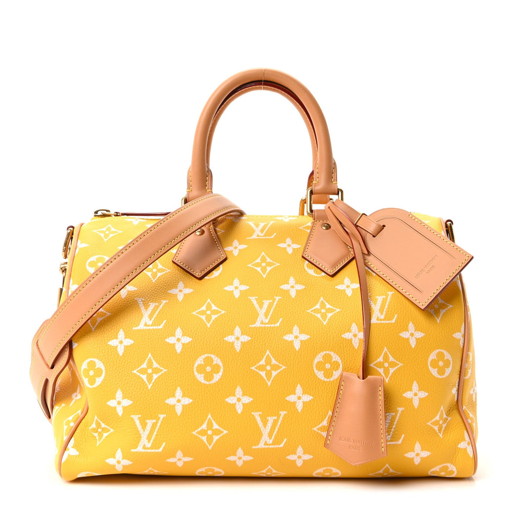 Calfskin Monogram Speedy P9 Bandouliere 25 Jaune Mat