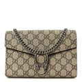 GG Supreme Monogram Mini Dionysus Chain Wallet Beige Taupe