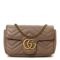 Calfskin Matelasse Super Mini GG Marmont Shoulder Bag Porcelain Rose