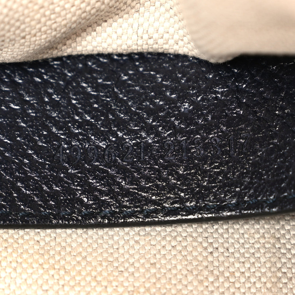 GG Supreme Monogram Textured Dollar Calfskin Web Small Ophidia Dome Shoulder Bag Beige Blue