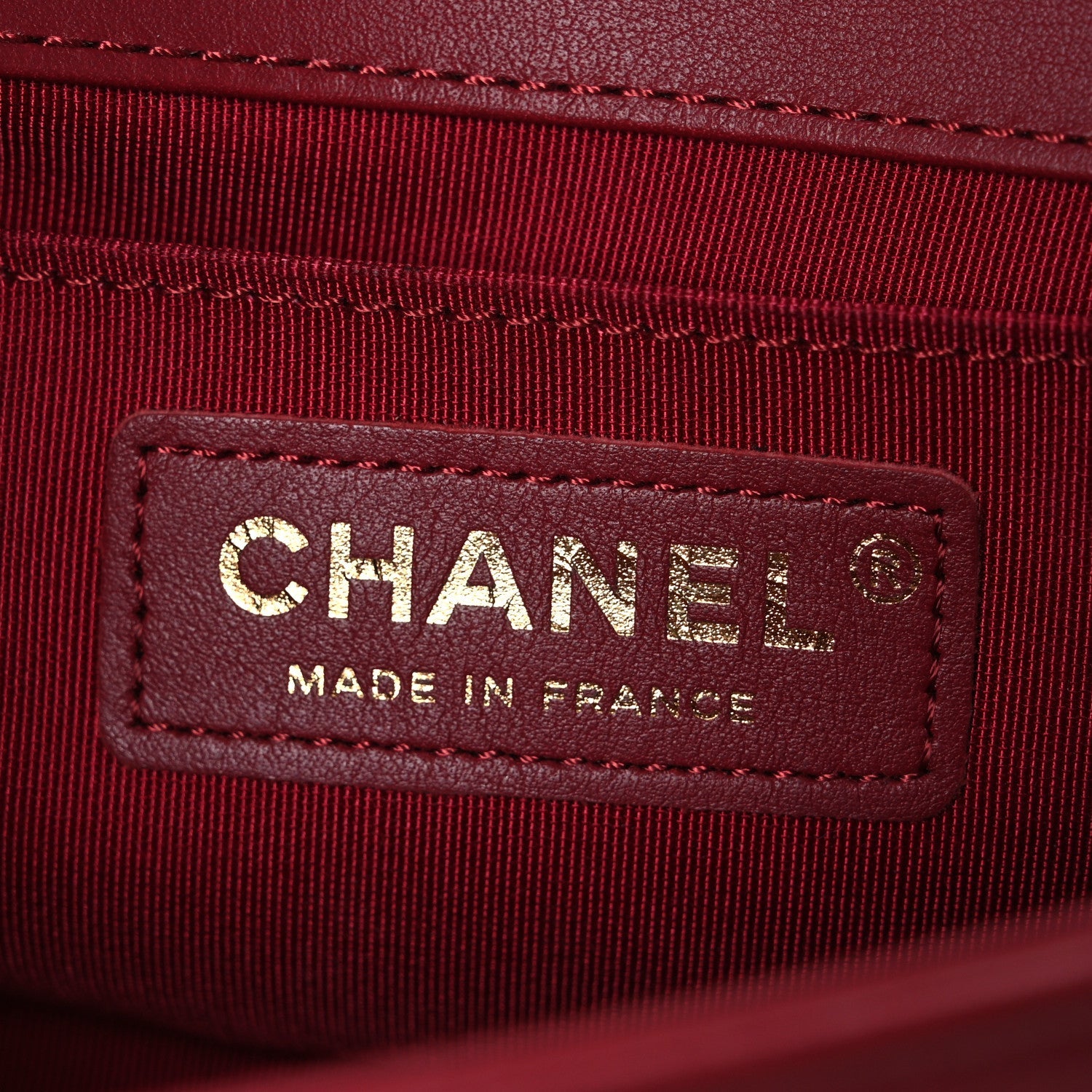 Lambskin Quilted Small Boy Flap Dark Red