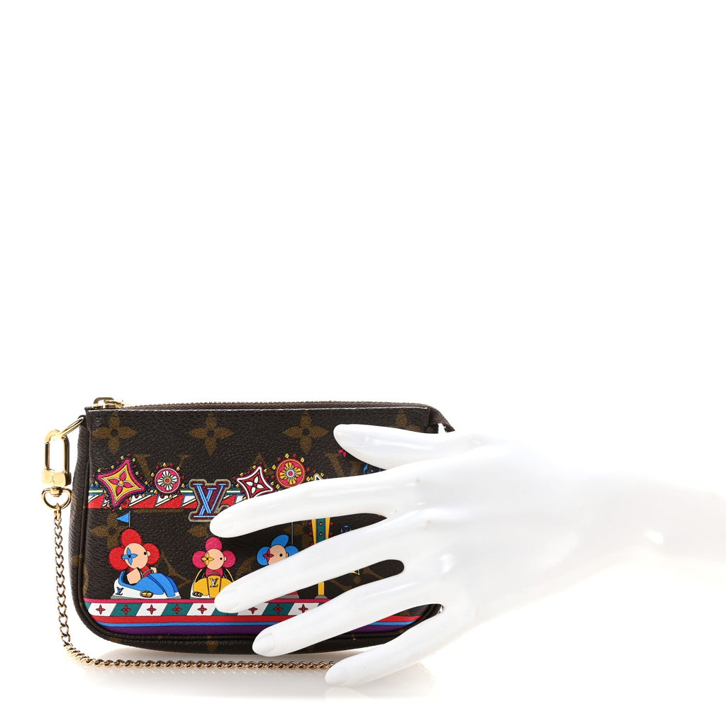 Monogram 2020 Christmas Animation Bumper Cars Mini Pochette Accessories Coquelicot
