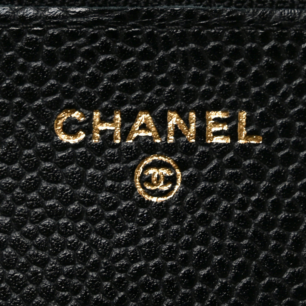 Caviar Quilted Wallet on Chain WOC Black