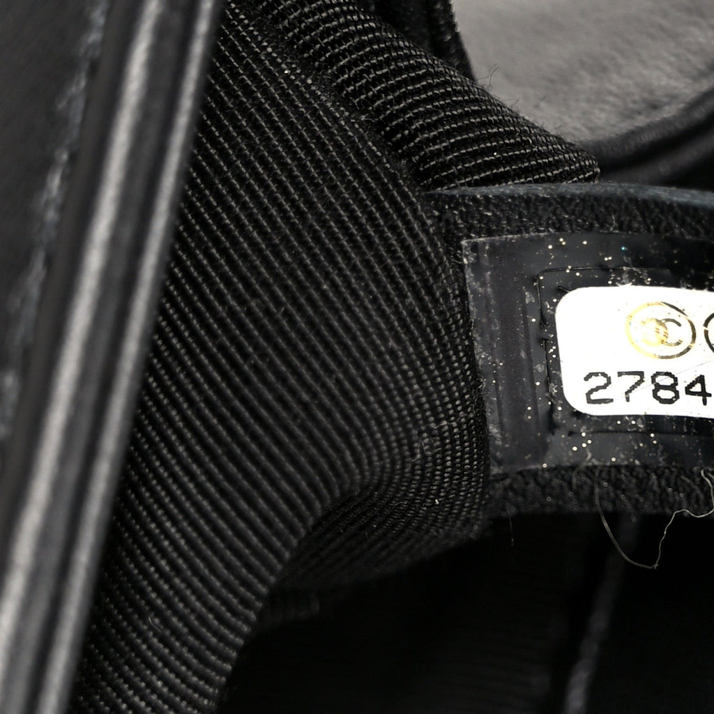 Calfskin Strass Crystal Small Boy Flap Black