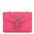 Dollar Calfskin Crystal Mini Dionysus Chain Wallet Box Pink