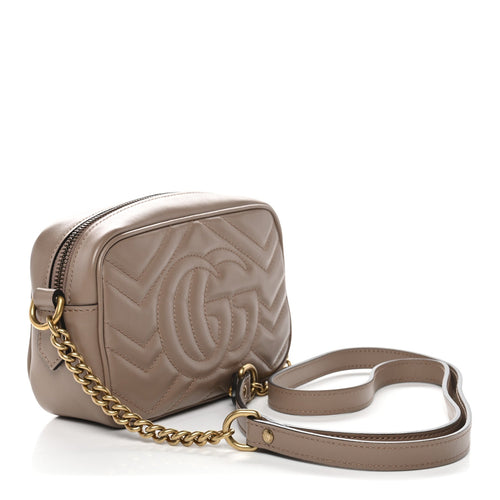 Calfskin Matelasse Mini GG Marmont Chain Shoulder Bag Porcelain Rose