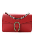 Dollar Calfskin Swarovski Crystal Small Dionysus Shoulder Bag Hibiscus Red