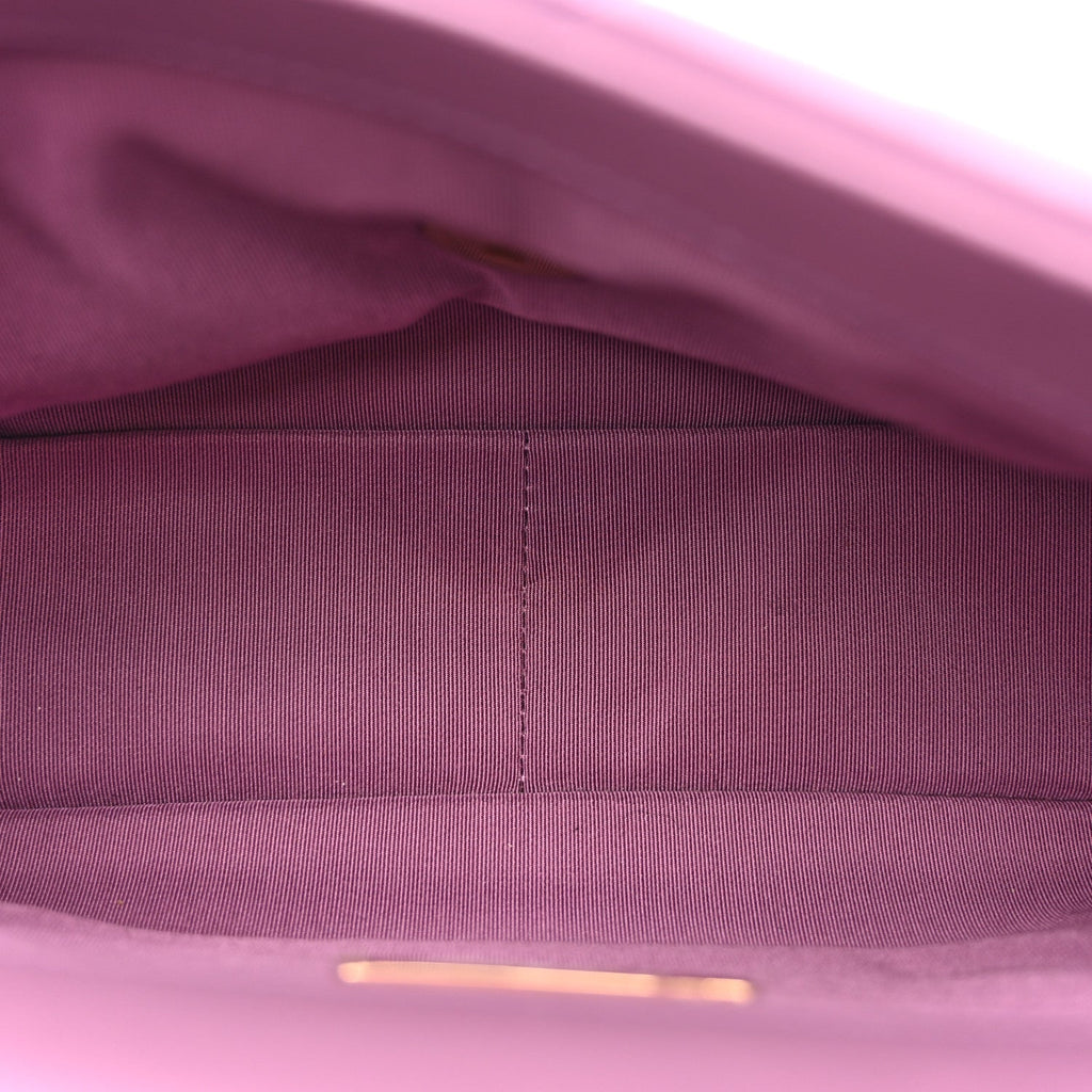 Goatskin Quilted Medium Chanel 19 Flap Purple