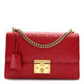 Guccissima Medium Padlock Shoulder Bag Hibiscus Red