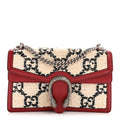 Tweed GG Monogram Small Dionysus Shoulder Bag White Black Romantic Cherry
