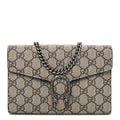 GG Supreme Monogram Mini Dionysus Chain Wallet Beige Taupe