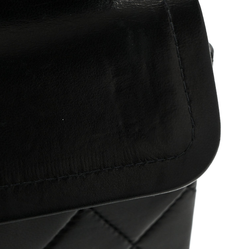 Lambskin Quilted Small Double Flap Black