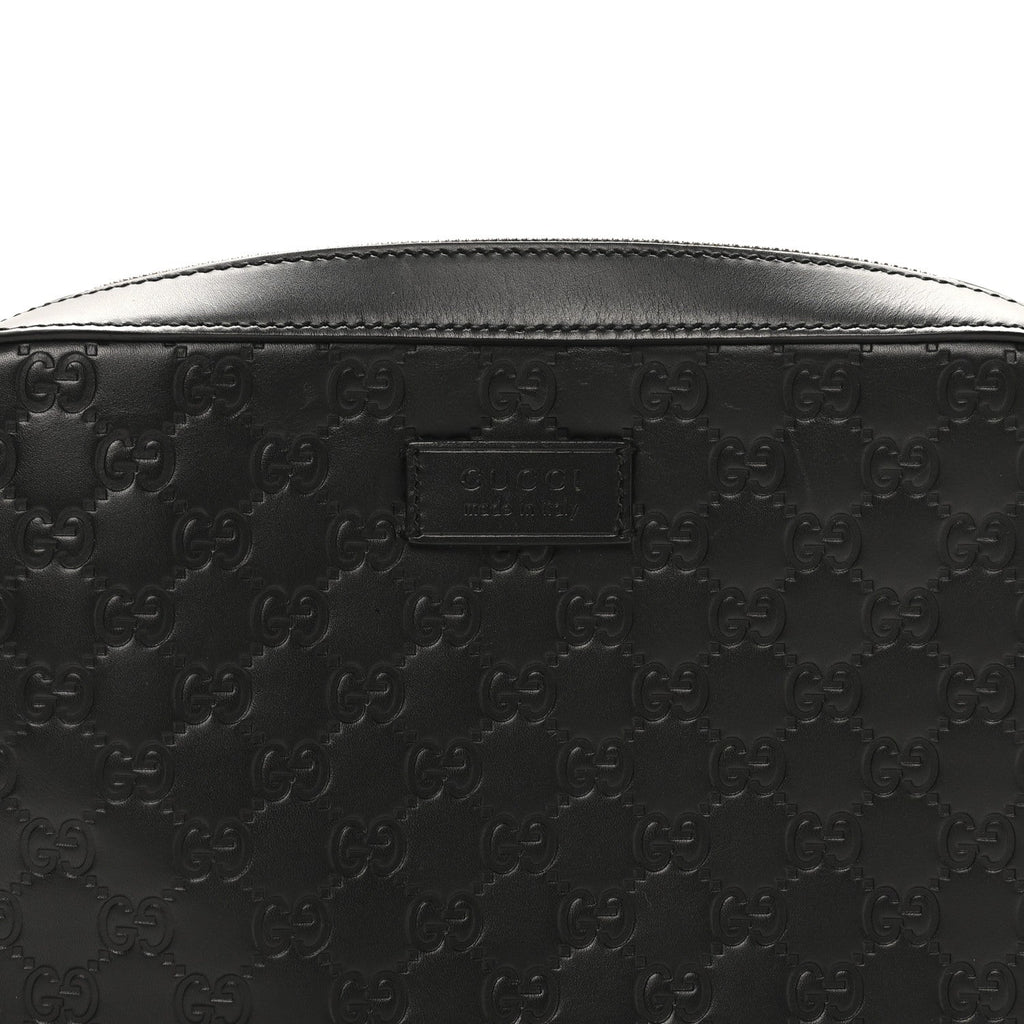 Guccissima Zip Pouch Wristlet Black