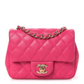 Lambskin Quilted Mini Square Flap Pink