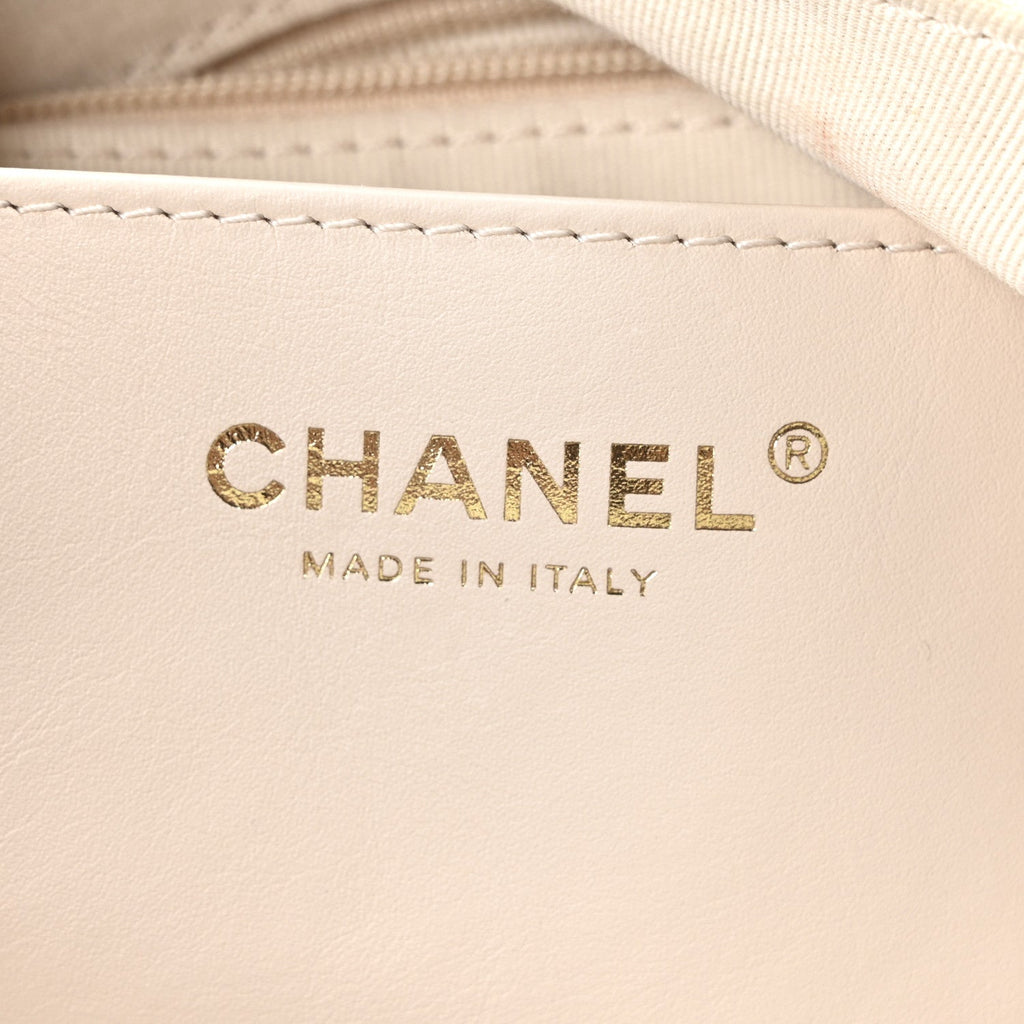 Shiny Lambskin Quilted Trendy Pockets Hobo White