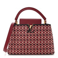 Calfskin Woven Capucines PM Black Red