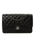 Caviar Quilted Jumbo Double Flap Dark Brown