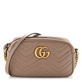 Calfskin Matelasse Small GG Marmont Chain Shoulder Bag Porcelain Rose