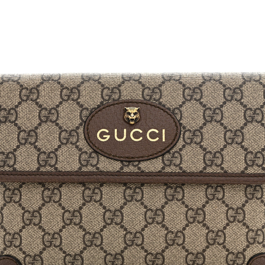 GG Supreme Monogram Neo Vintage Web Belt Bag Brown