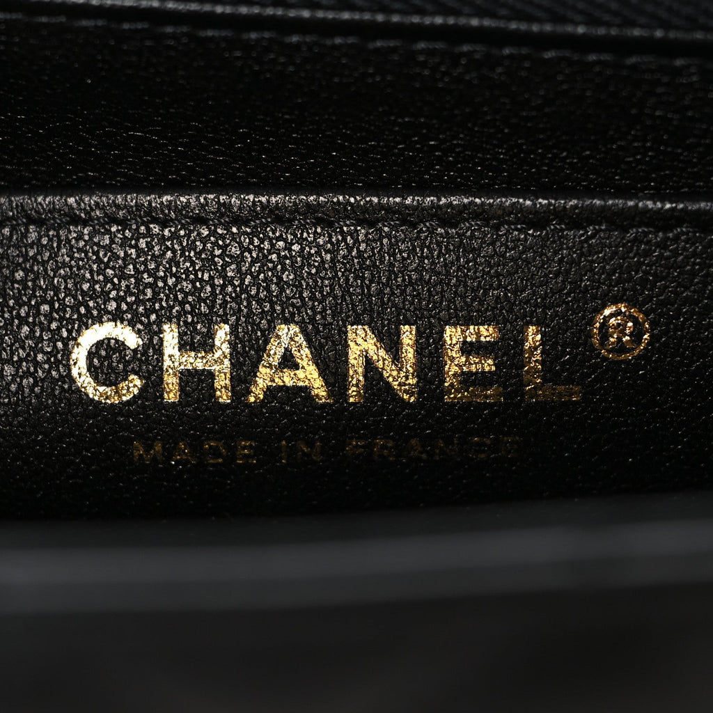 Lambskin Quilted Mini Rectangular Flap Black