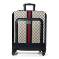 GG Supreme Monogram Textured Dollar Calfskin Web Small Savoy Cabin Trolley Beige Blue