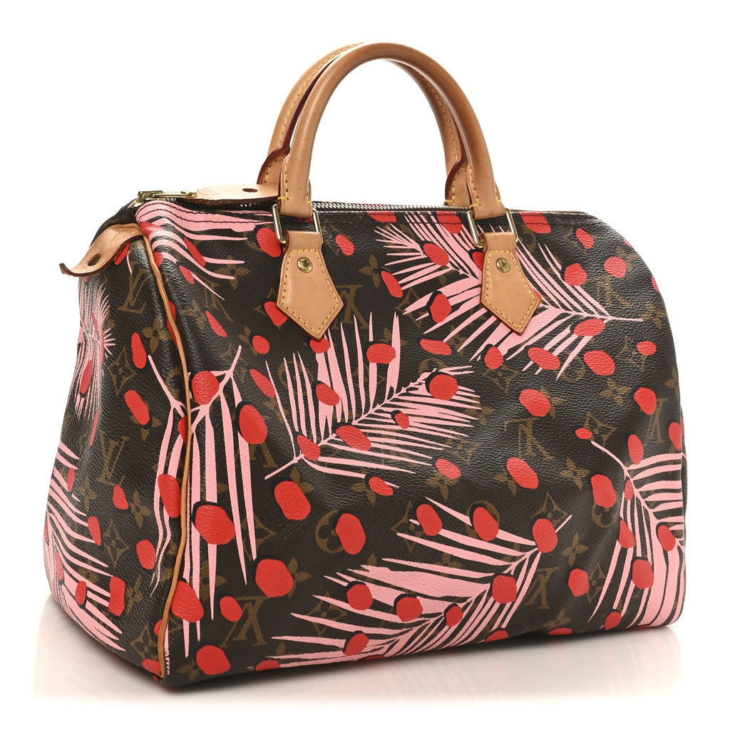 Monogram Jungle Dots Speedy 30 Sugar Pink Poppy