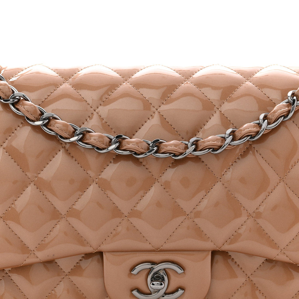 Patent Quilted Jumbo Double Flap Light Brown