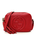 Pebbled Calfskin Small Soho Disco Bag Vibrant Red