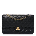 Caviar Quilted Medium Double Flap Black