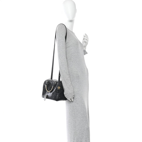 Calfskin Embossed Mini Cube Speedy Black