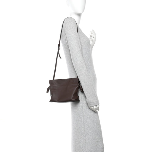 Calfskin Mini Flamenco Knot Clutch Chocolate