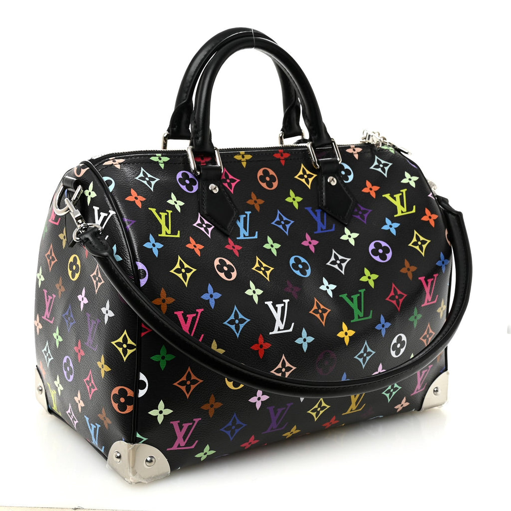 LV X TM Monogram Multicolor Speedy Soft 30 Black