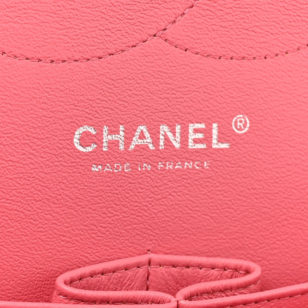 Lambskin Quilted Jumbo Double Flap Pink