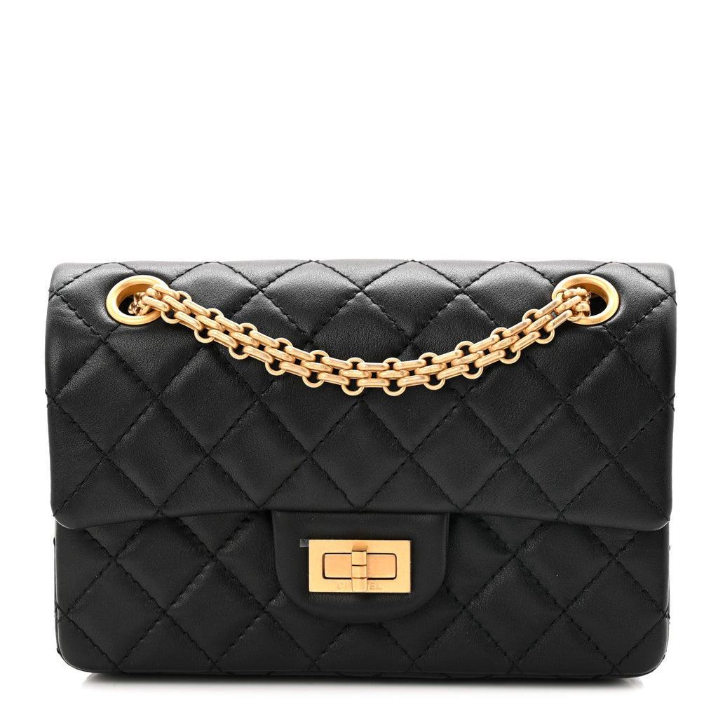 Calfskin Quilted 2.55 Reissue Mini Flap Black