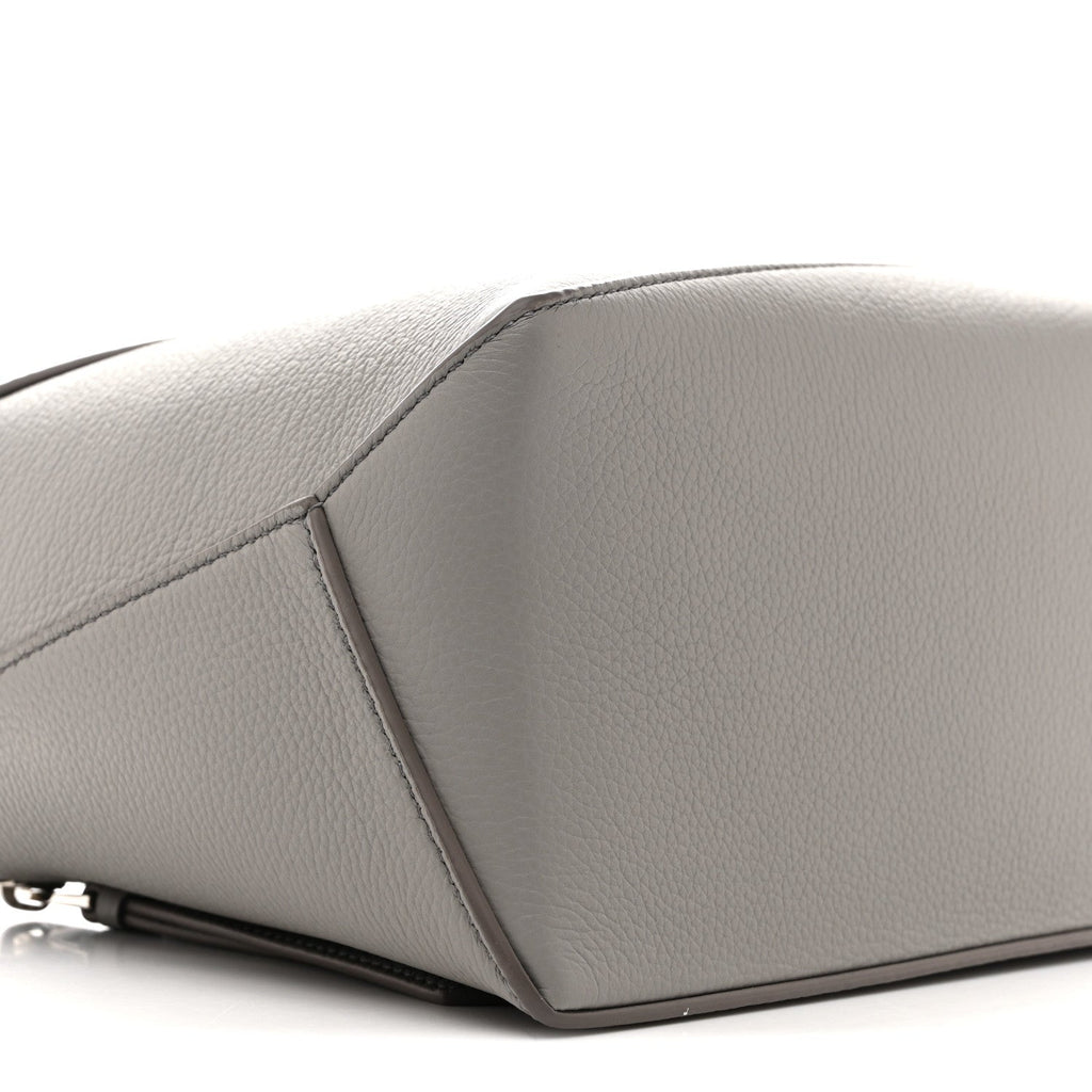 Soft Grained Calfskin Small Puzzle Edge Bag Pearl Grey