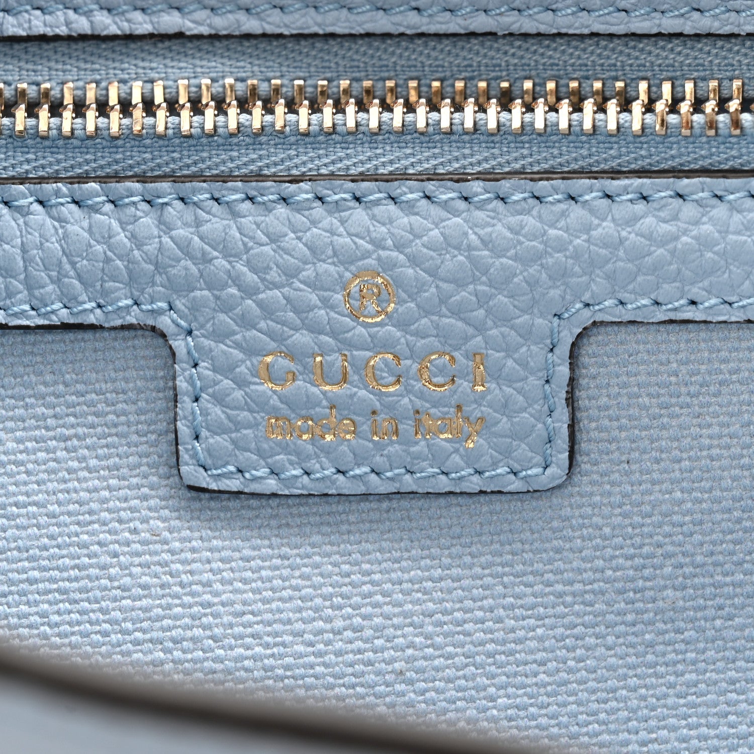 Grained Calfskin Web Medium Jackie 1961 Hobo Light Blue