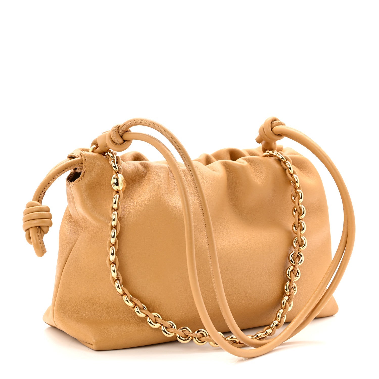 Mellow Nappa Donut Medium Chain Flamenco Knot Clutch Sahara