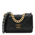 Lambskin Quilted Chanel 19 Wallet On Chain WOC Black