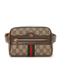 GG Supreme Monogram Web Small Ophidia Belt Bag 85 34 Dark Brown