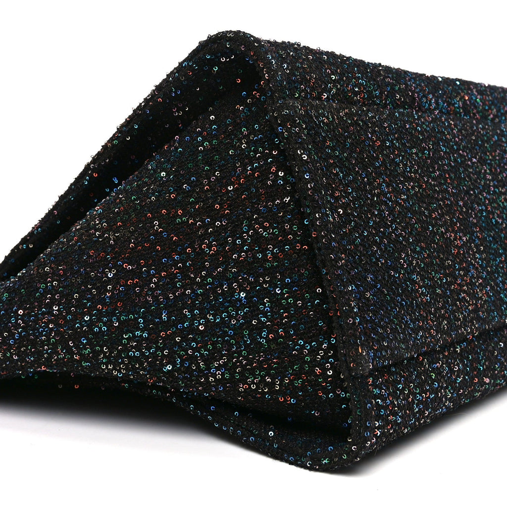 Calfskin Sequin Medium Deauville Tote Black