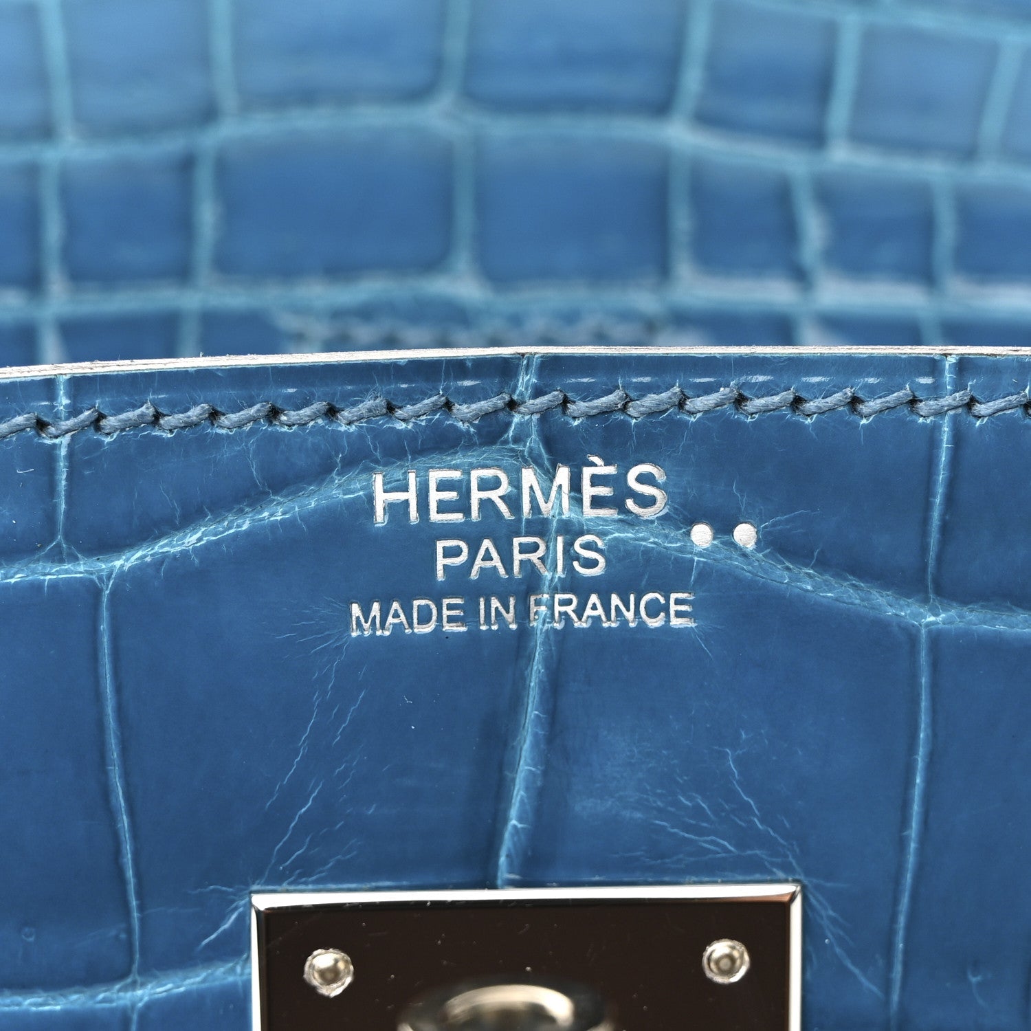 Shiny Niloticus Crocodile Birkin 30 Bleu Izmir