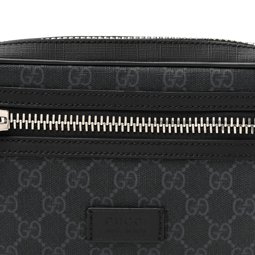 Soft GG Supreme Monogram Web Belt Bag Black Grey