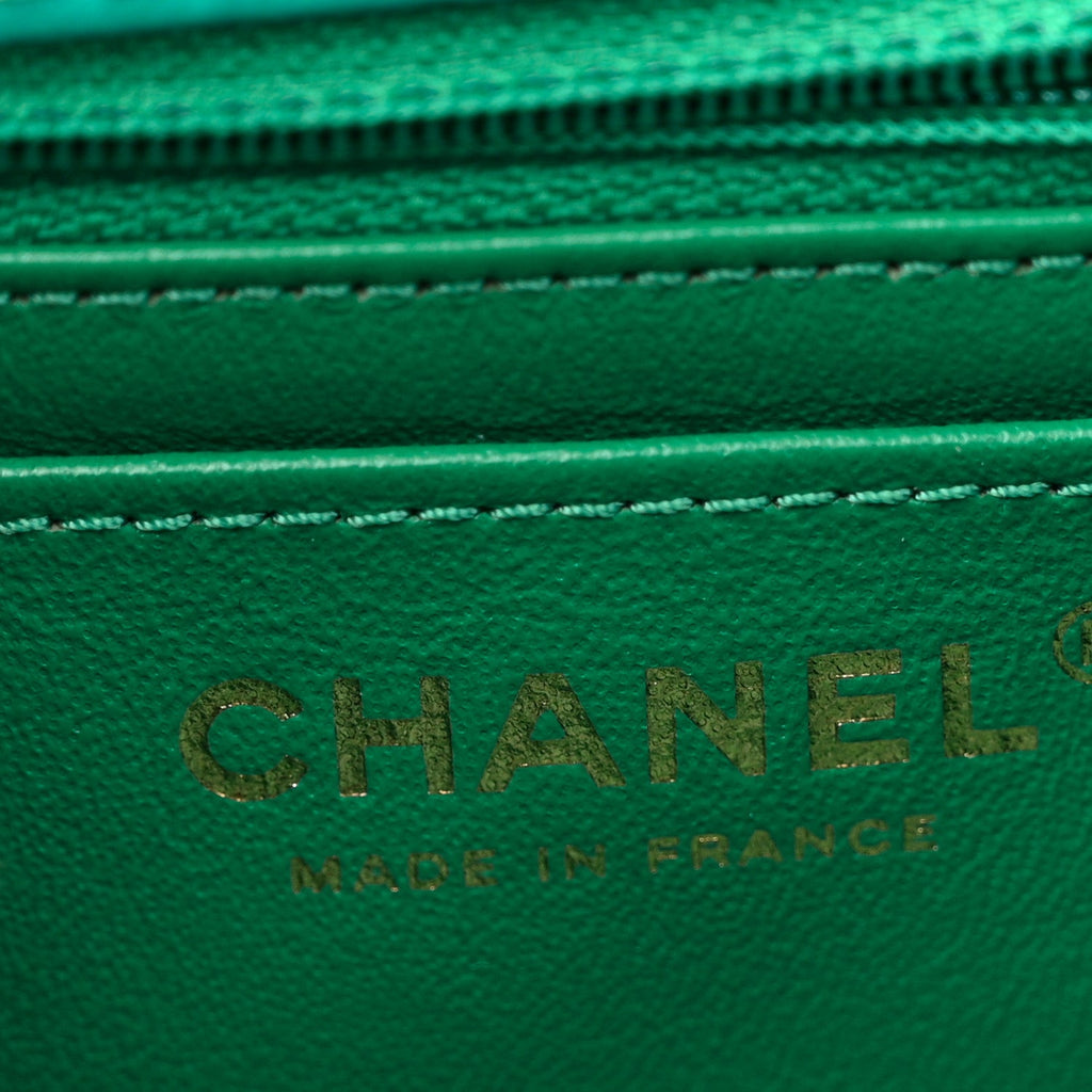 Aged Calfskin Quilted 2.55 Reissue Mini Flap Green