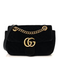 Velvet Matelasse Mini GG Marmont Shoulder Bag Black