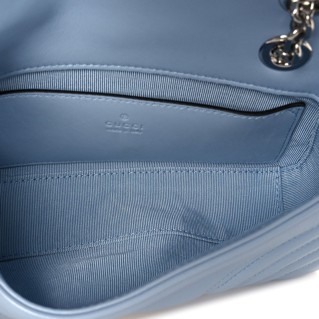 Lambskin Matelasse Small GG Marmont Shoulder Bag Porcelain Light Blue