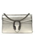 Metallic Calfskin Super Mini Dionysus Shoulder Bag Silver