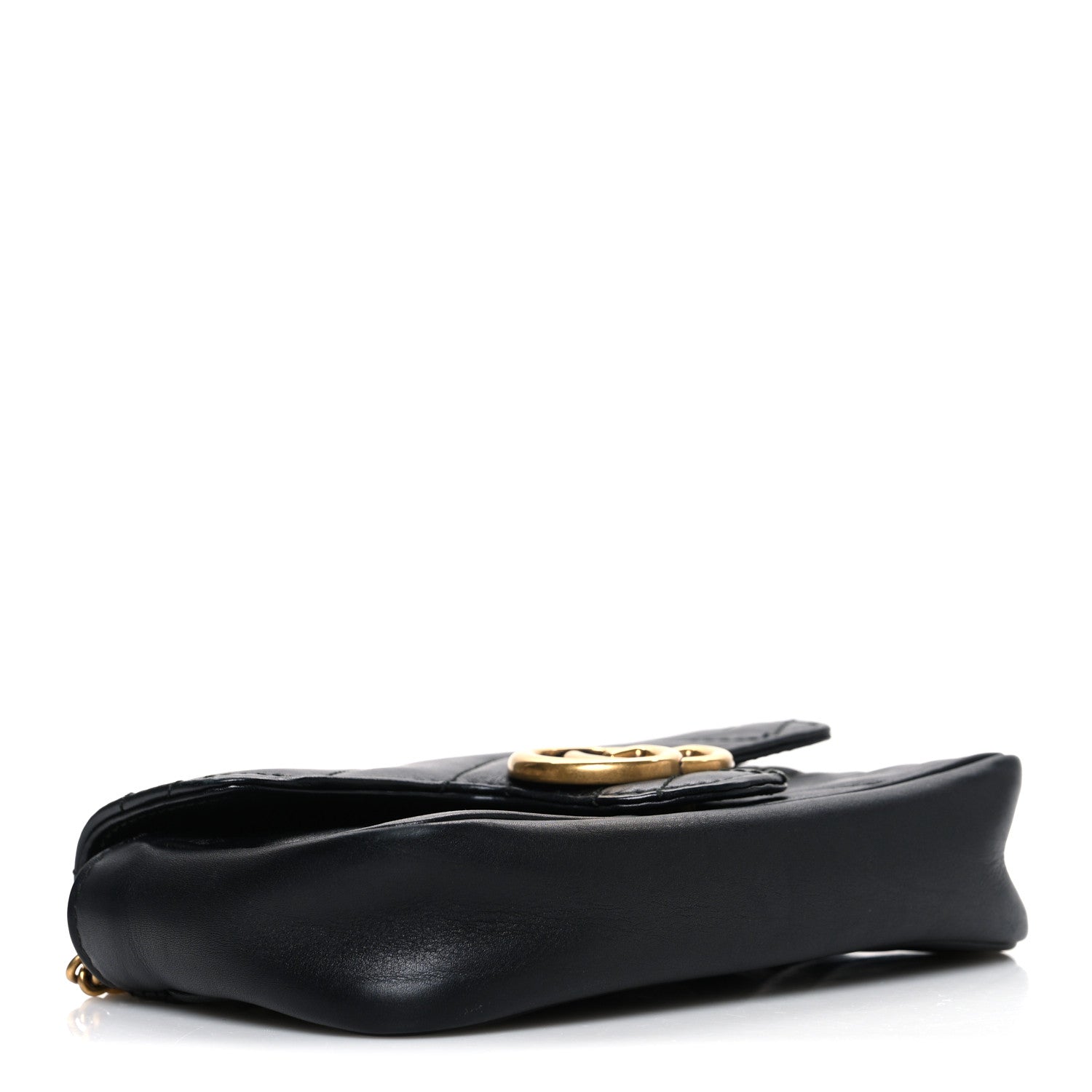 Calfskin Matelasse Super Mini GG Marmont Shoulder Bag Black
