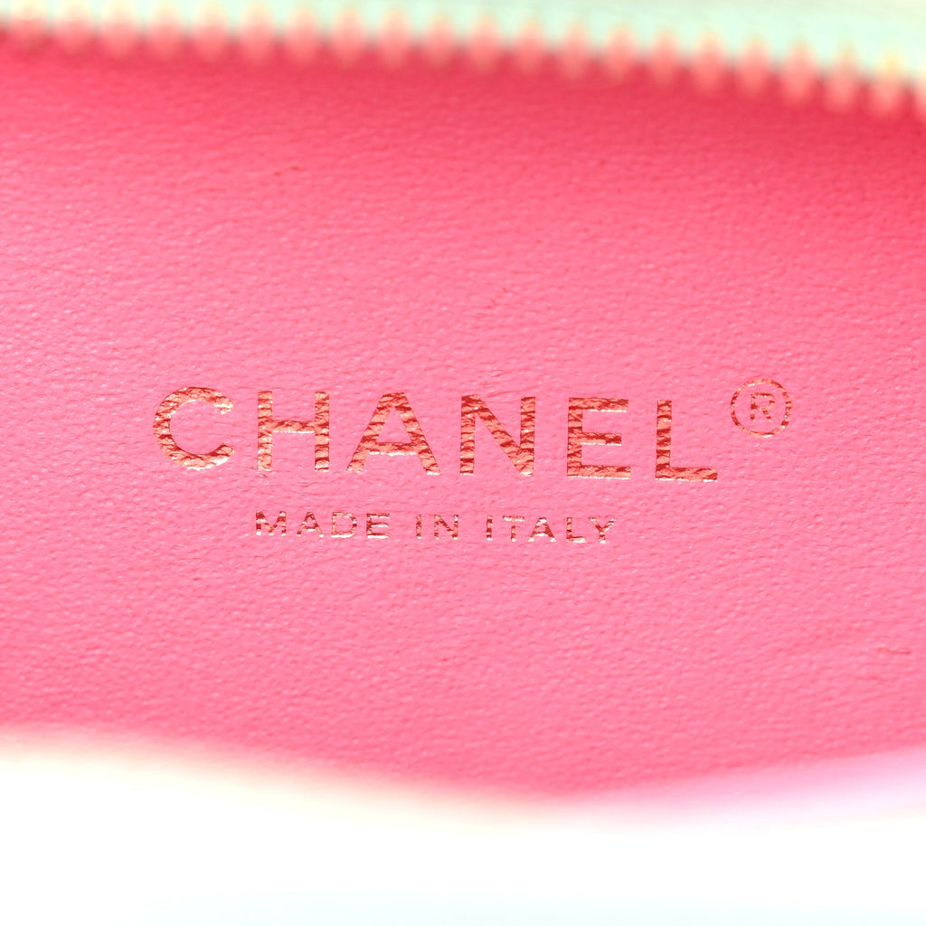 Caviar Quilted Small CC Filigree Vanity Case Pink Green Blue