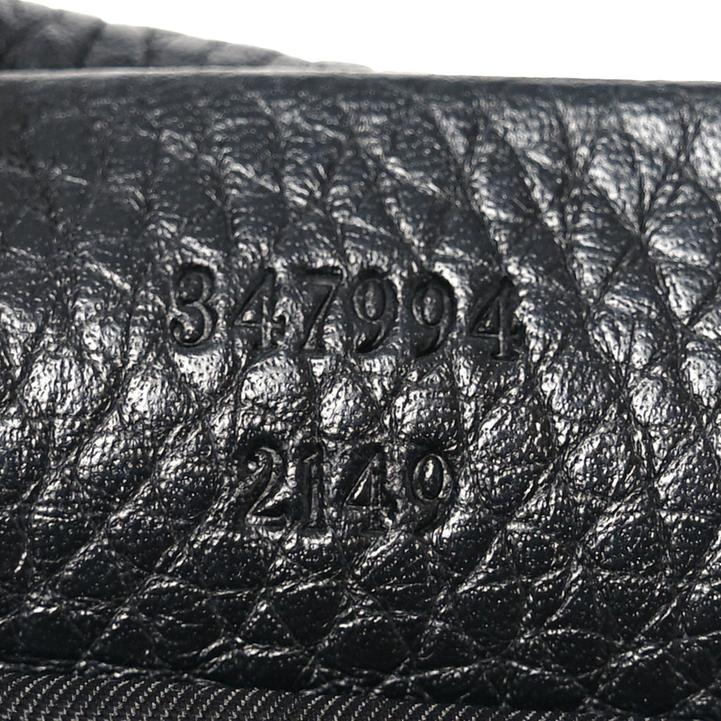 Pebbled Calfskin Small Soho Disco Bag Black
